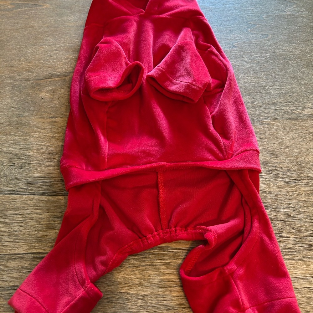 Red suit with Rhinestone Paw Print - Picture 3 of 4